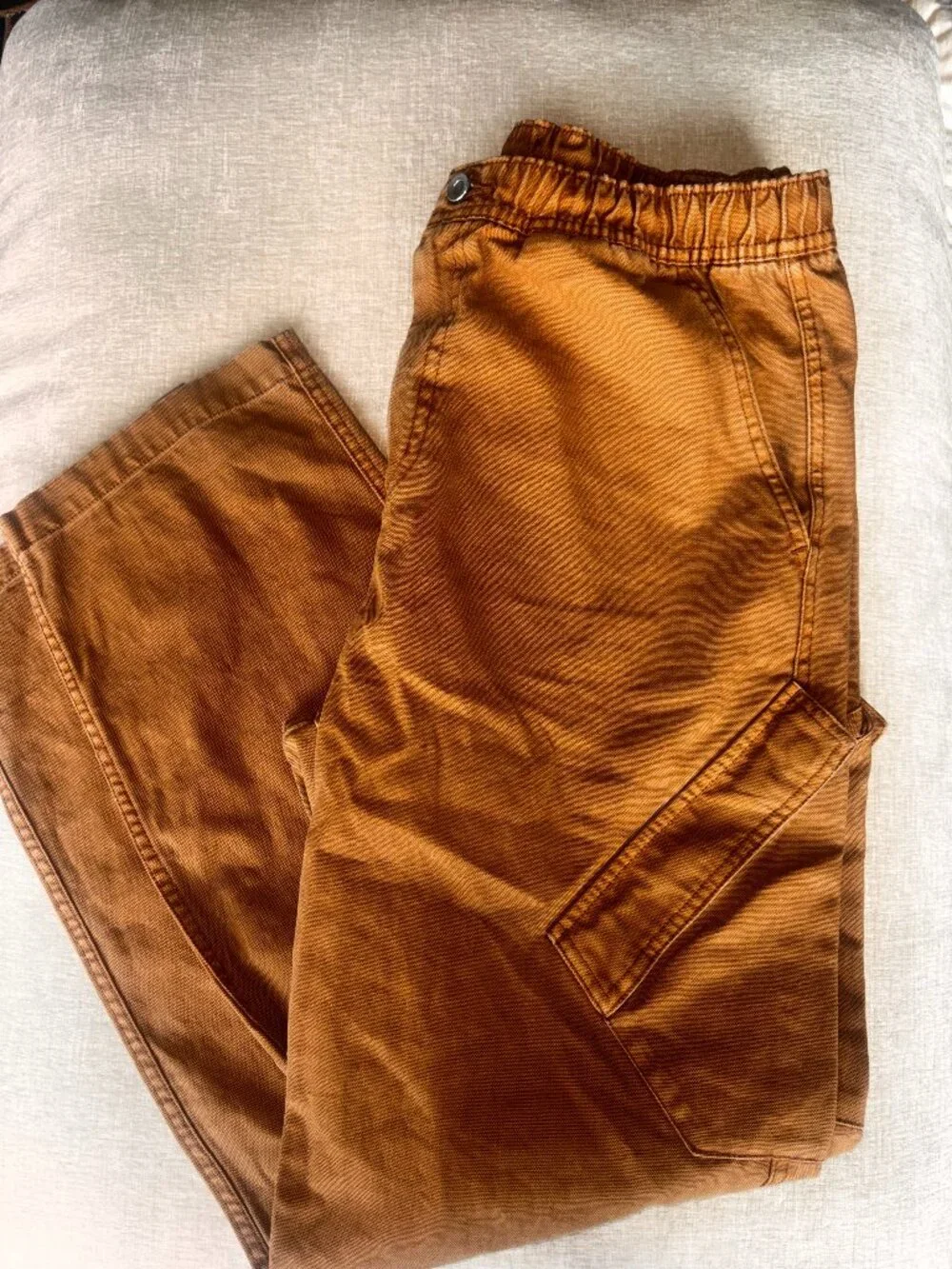 Jordan Brand Chicago Cargo Brown Drawstring Button Flat Front SZ M Casual Pants